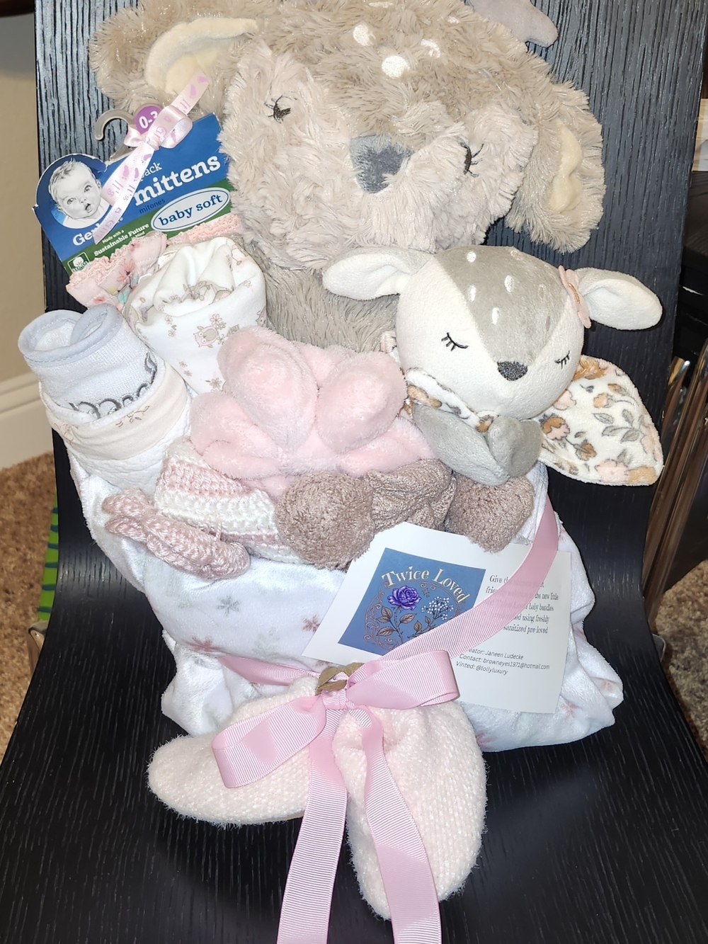 "Twice Loved" baby bundle/ Plush Deer/ Floral/ baby items/ baby gift